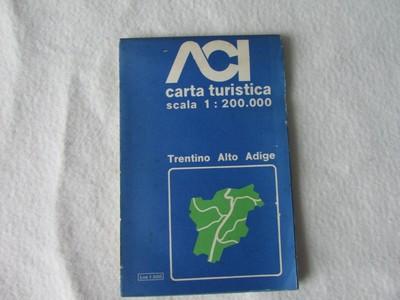 -WW 20000 Pianta Vintage Trentino Alto Adige ACI Cartina Geografica  scala 1 