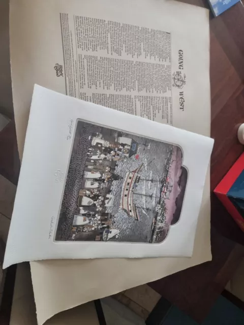 Rare Graham Clarke Pencil Signed Ltd Edt Print "Going West Mayflower"  80 Of 200