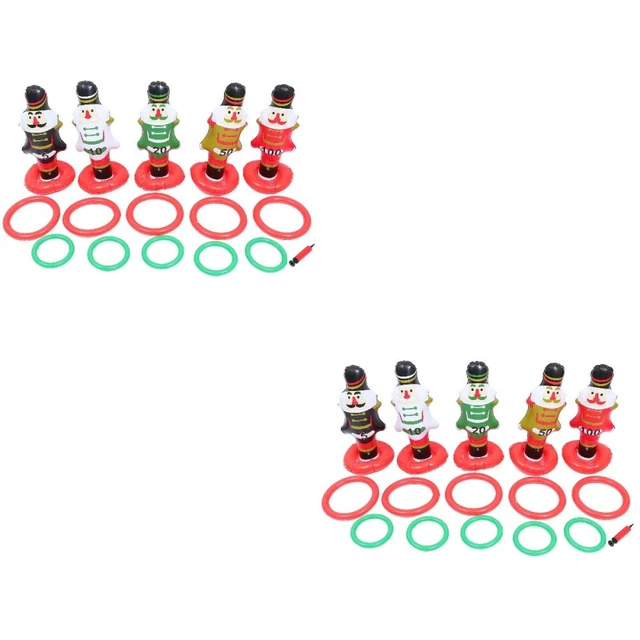 2 set gioco anello di Natale anello pupazzo di neve di Natale giochi festa cartone animato bambino