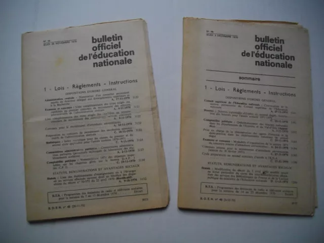 2 Livrets d'école 1970 - Bulletin officiel de l'éducation Nationale