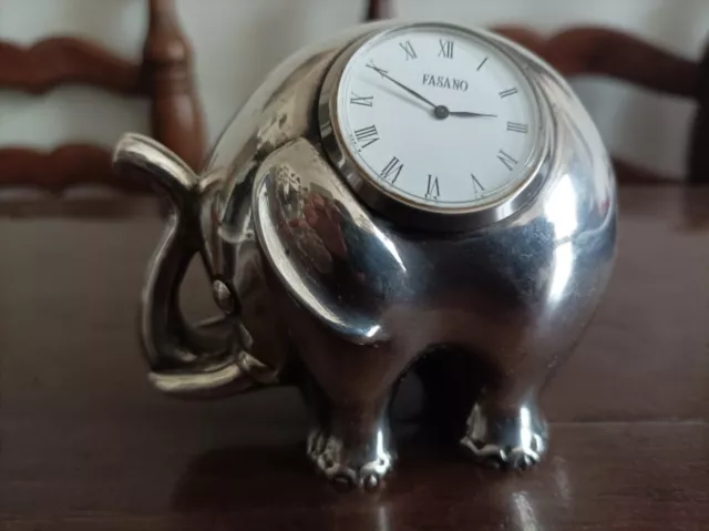 Scultura Orologio Da Tavolo Elefante Fasano Gioielli Torino Argento R 900 