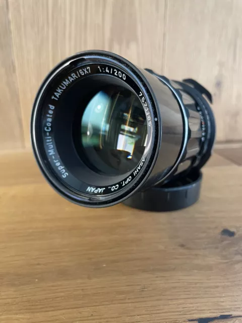 Near Mint Pentax Smc Takumar 6x7 200mm F/4 Téléphoto Mf Objectif pour 6x7 67 II