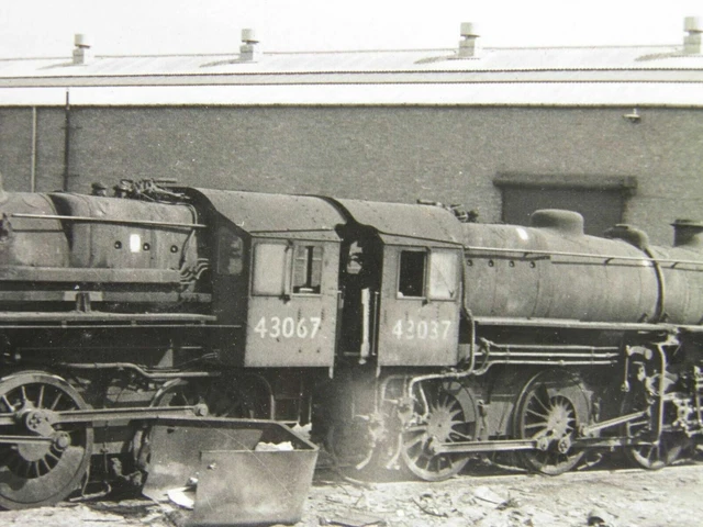 VINTAGE REAL PHOTOGRAPH Doodlebugs 43067 43037 railway train locomotive ...