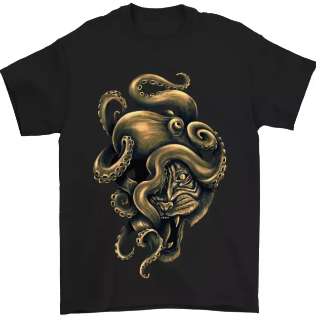 Octiger Octopus Kraken Cthulhu Tiger Mens T-Shirt 100% Cotton