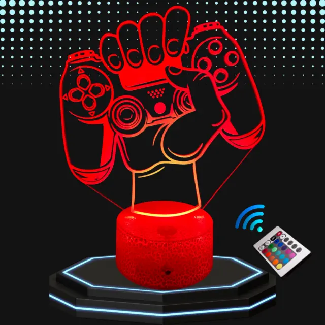 Lampe de chevet 3D LED jeux vidéos gaming  - Veilleuse changement de couleurs