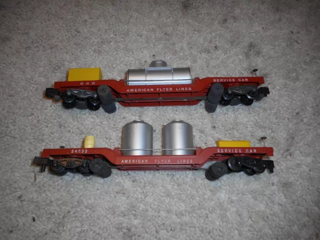 S  Guage American Flyer #948 & #24533 Track Cleaning Cars