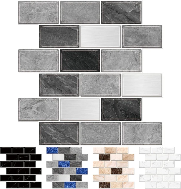 10SHEET SUBWAY TILE Peel and Stick Backsplash for Kitchen,12″X12″ Self
