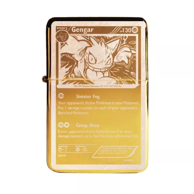 BRAND NEW -  DESIGNED BRUSHED STYLED CIGARETTE PETROL LIGHTER - Gengar