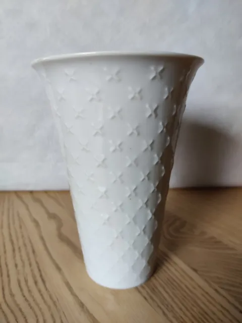 weiße Porzellan Vase Hutschenreuther Hohenberg CM 1814 Vintage ca. 15 cm hoch