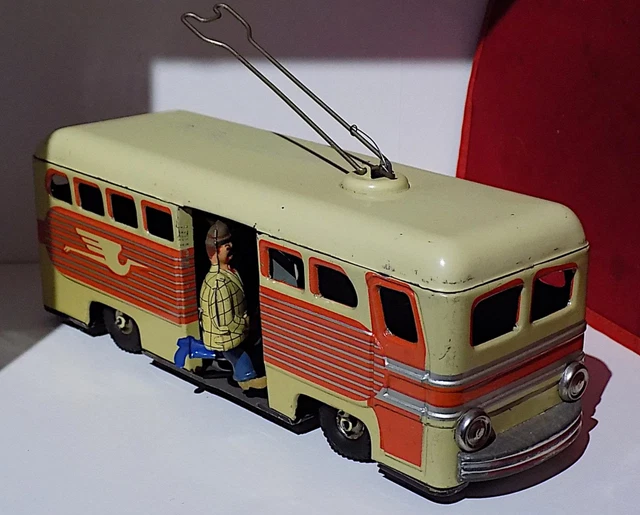 Jouet Bus En Tôle Gunthermann - Toit Ouvrant, Allemagne 1950, Rare