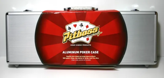 Aluminum Poker Chip Case, holds 500 chips, New