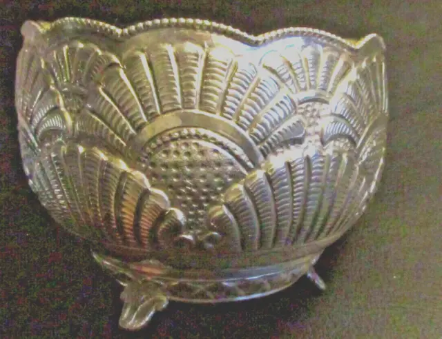 Antique American ? Art Deco Footed Sterling Silver Bowl  Shell Design