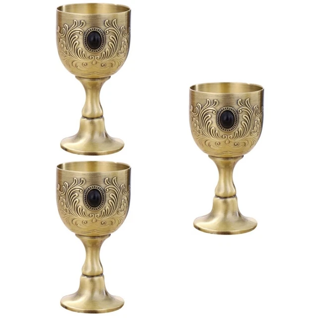 3x King' Royal Chalice Metal Cup Chalice Wine Glass Party Red Wine Chalice