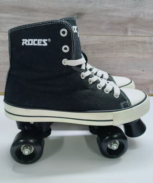 Roces Chuck Classic Quad Roller Skates Black White Womens Size UK 5