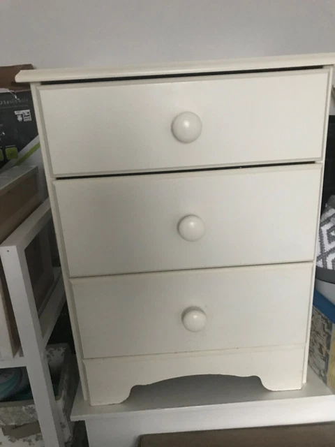 Bedside Table 3 draw cream