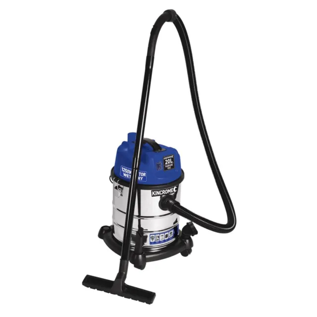 Kincrome Vacuum Cleaner Wet & Dry Commercial Work Shop 1250W Kit 20L PRO KP702