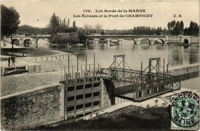 CPA AK CHAMPIGNY Les Bords de la Marne Les Locuses Pont de CHAMPIGNY (671812)