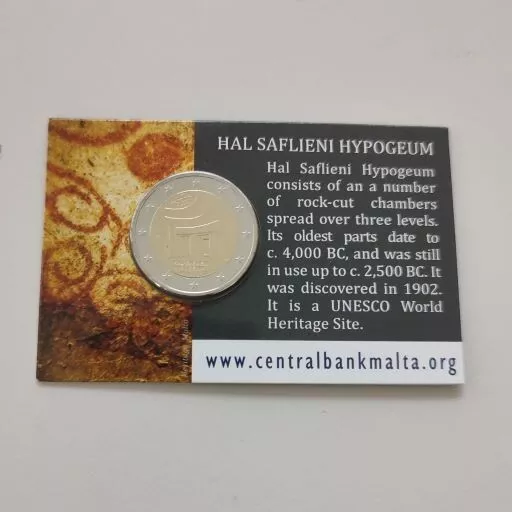 2 Euro Gedenkmünze Coincard Malta 2022 - Hypogäum