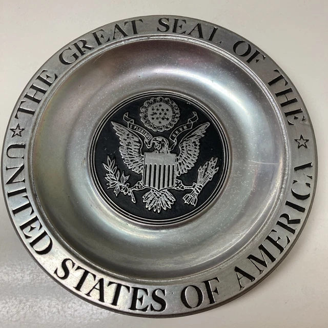 Vintage Pewter Saucer Plate 4 Lot Old French Marked Heavy