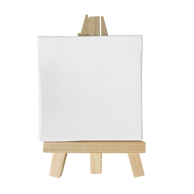 2 PIEZAS Pintura Lona Mini Marco Mini Dibujo Caballete Marco de Lona Bambú