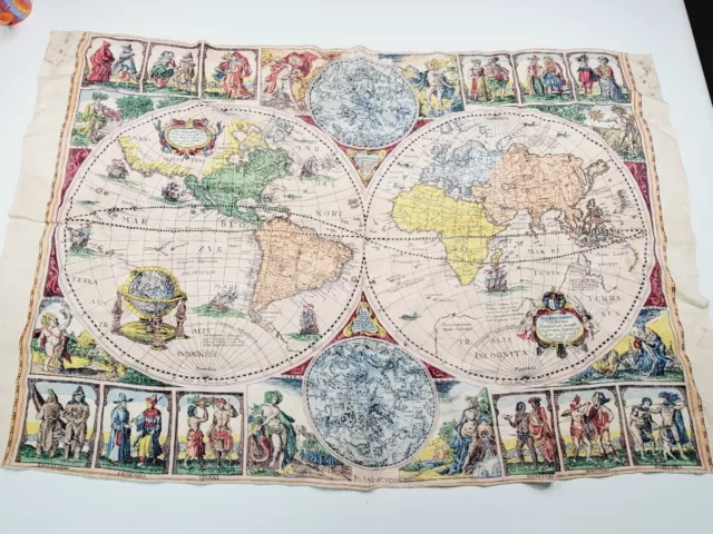 Vintage Global World Map Scene Tapestry Wall Art Hanging Deco 50" x 32.5"