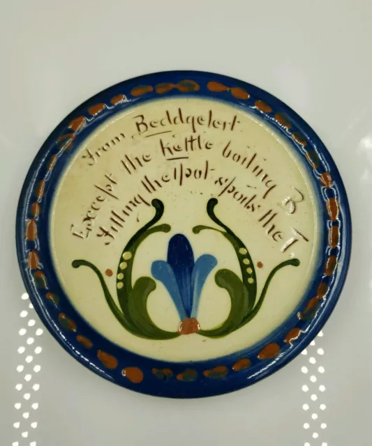 Antique 5 1/2" Torquay Longpark Pottery Motto Ware Scandy Plate Beddgelert   39