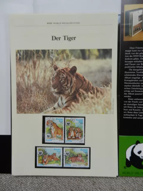 WWF Mappe Der Tiger mit Markensatz Maximumkarte u. FDC aus Laos 1984