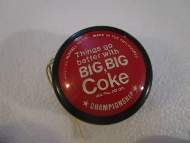 RARE 1960 Coca-Cola Big Big Coke  authentic emboss YOYO  Black rim Philippines