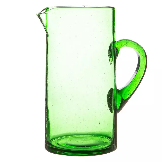 Jebel Recycled Glass Jug Water, Juice Carafe 1L Green