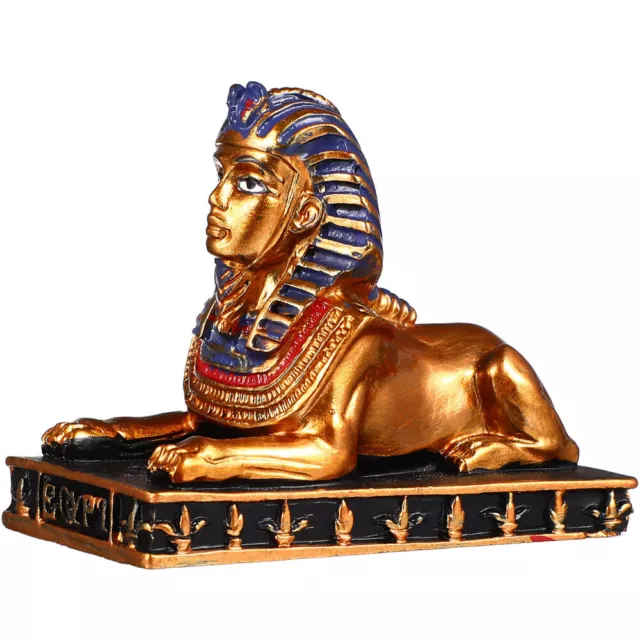 Ägyptische Götter Androsphinx Statue, Harz, Schwarz-Gold, Tischdekoration-EP