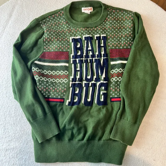 Cat & Jack Bah Hum Bug Ugly Christmas Holiday Sweater Boys Size S (6/7)