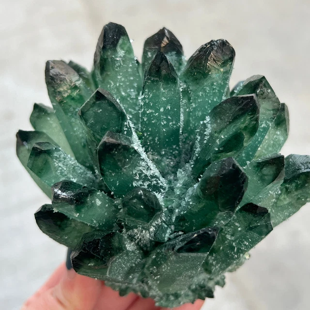 760g New Find green Phantom Quartz Crystal Cluster Mineral Specimen Healing314 9