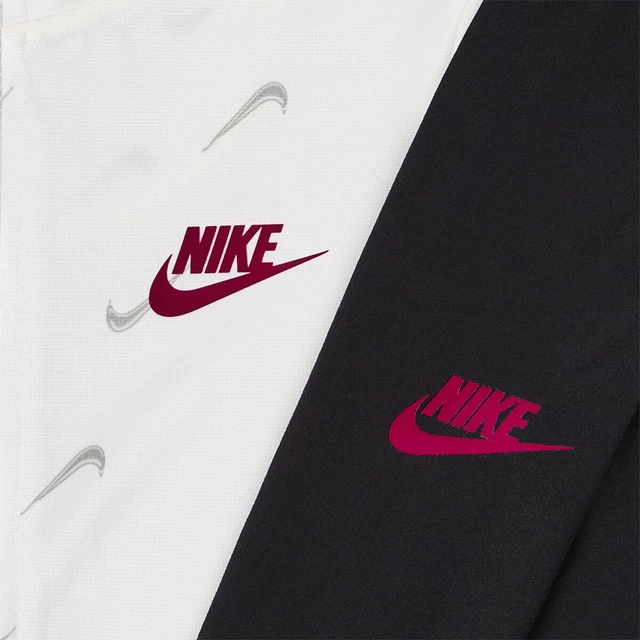 Tuta completa Nike bambina in acetato felpa con zip leggins set sport casual 3