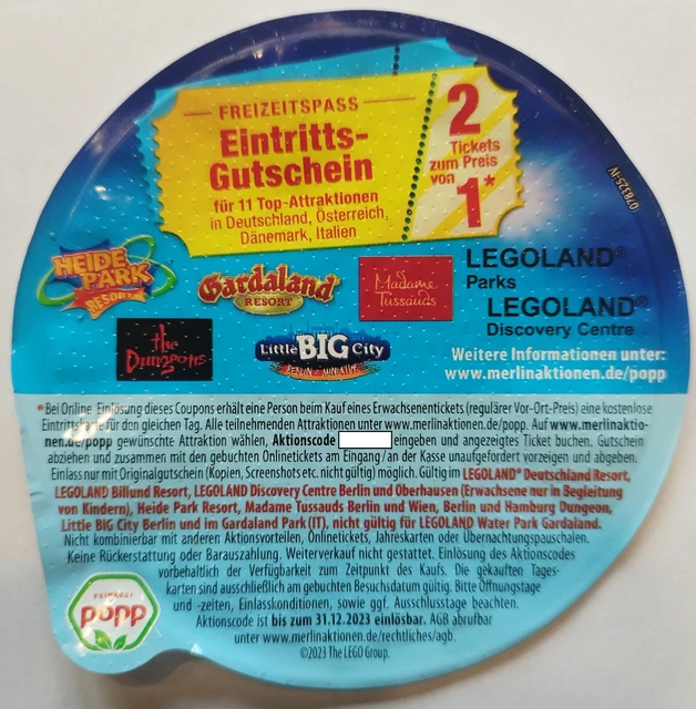 Eintrittsgutschein 2 für 1 - Heidepark, Legoland, Gardaland..gültig bis 31.12.23