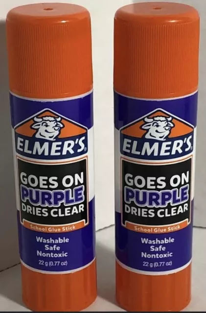 Elmer's Disappearing Purple Washable School Large Glue Stick Purple Lot x4  