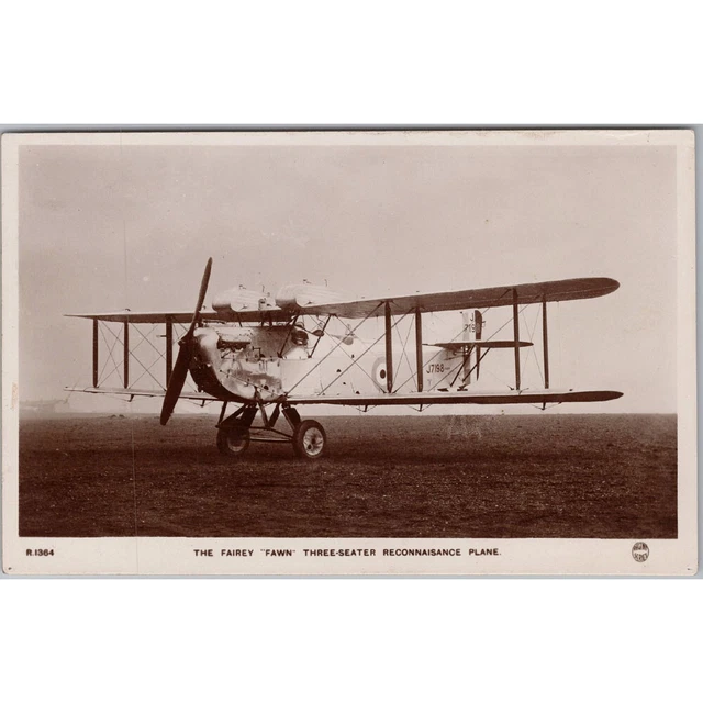 AVIATION THE FAIREY Fawn 3-Seater Reconnaissance Plane RP Postcard ...