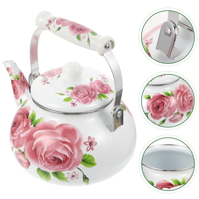 Enamel Tea Kettle Retro Hot Water Tea Kettle Enamel Pot Old Fashioned