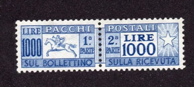 1000 Lire CAVALLINO PACCHI POSTALI - NUOVO ** CENTRATO - CERTIFICATO - Anno 1954