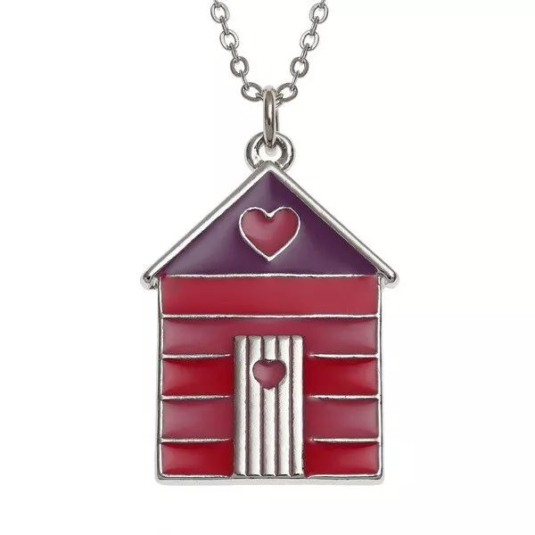 Pink Beach House Necklace Silver Fashion Jewellery Gift Boxed