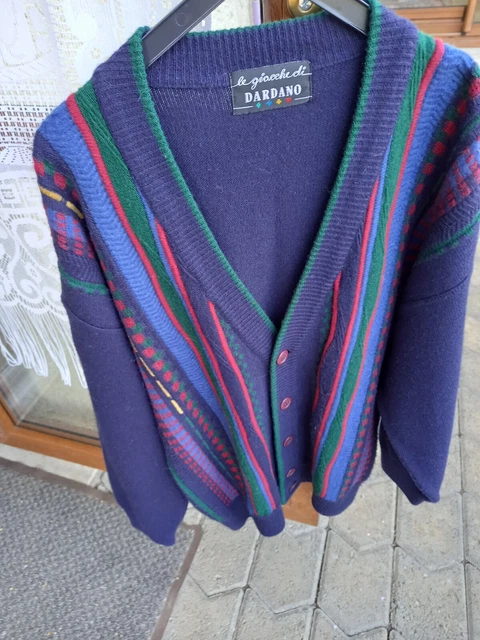Veste Gilet Homme,marque Dardano,taille 52,laine Et Acrylique Vintage Chic