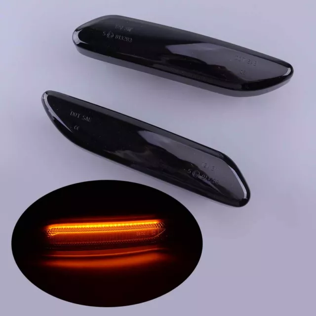 Smoke LED Fender Side Marker Lights Fit For Mini Cooper R60 R61 2012-2017