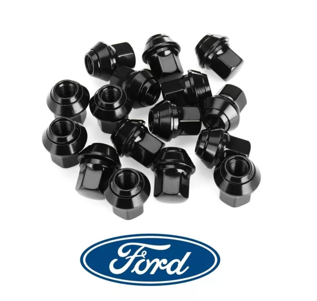 16x WHEEL NUTS - FOR FORD FIESTA BLACK ALLOY MK4 MK5 MK6 MK7 MK8 (M12x1.5) OEM