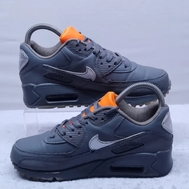 Nike Air Max 90 Trainers UK Size 4 Grey & Orange Boys Girls Junior Boys Girls 2