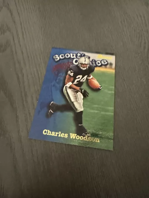 1998 Bowman Scout's Choice Insert #SC7 CHARLES WOODSON Raiders Rookie RC HOF