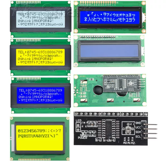 LCD 20x4 LCD1602/2004A I2C YELLOW/BLUE Display Module LED Backlight 5V Board New