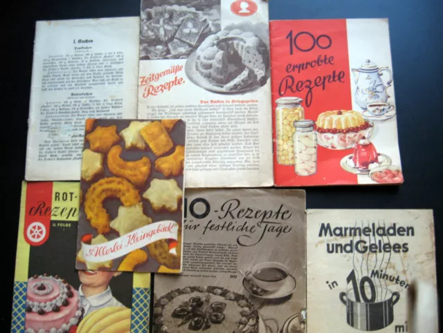 alte Rezepthefte Broschüren Backen Kochen