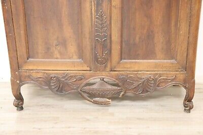 18th Century French antique Louis XV Walnut Carved Wardrobe or Armoire 4