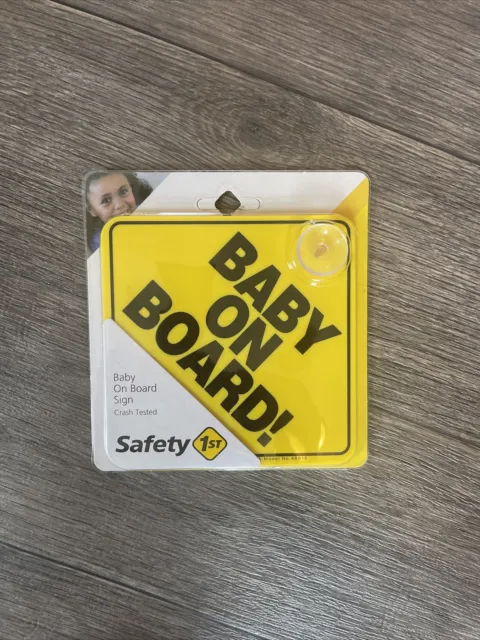 Safety 1st Baby on Board! Suction Cup Yellow Sign - NHTSA - Crash Tested