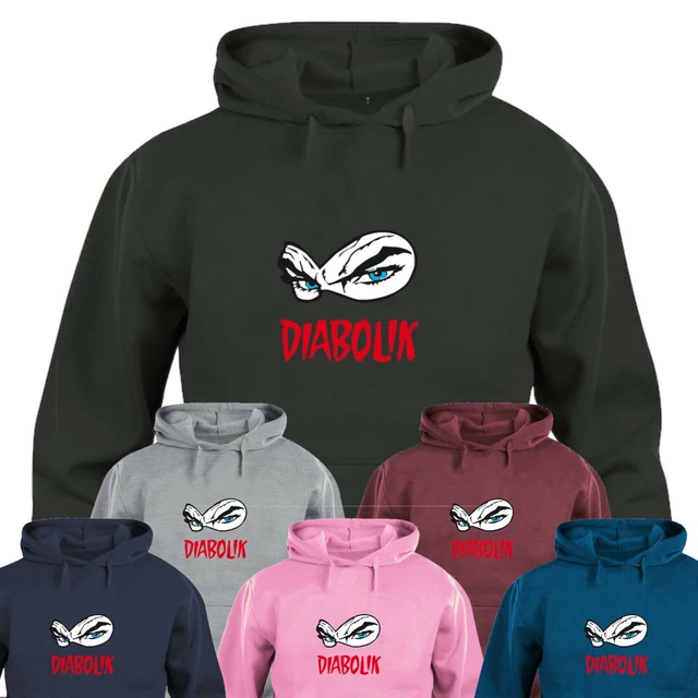 Felpa con cappuccio personalizzata Maglia manica lunga DIABOLIK