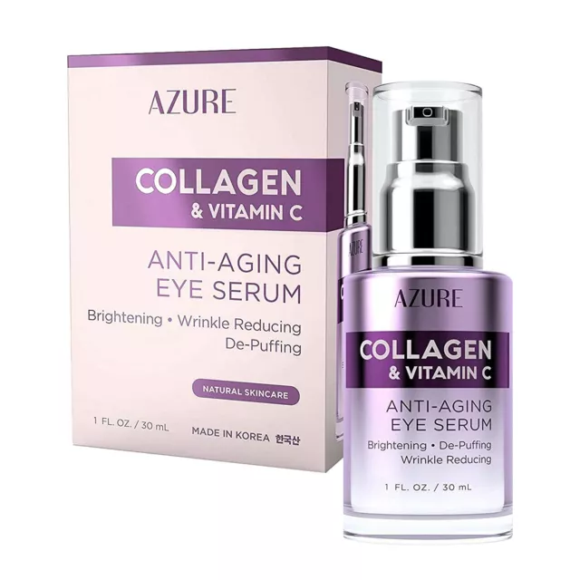 Azure Collagen & Vitamin C Anti-Aging Eye Serum 1.0 Fl oz NO WRINKLES